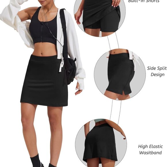 Women's Active Performance Skort Lightweight Skirt for Running Tennis Golf Worko - Picture 7 of 8